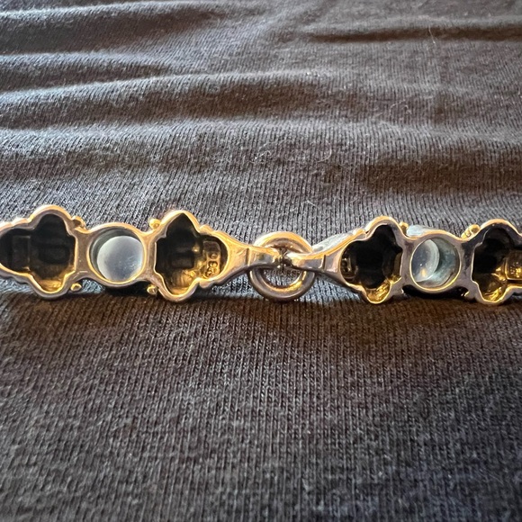 Lagos MOONSTONE Silver and 18K Gold Bracelet 7.5 - Picture 6 of 12